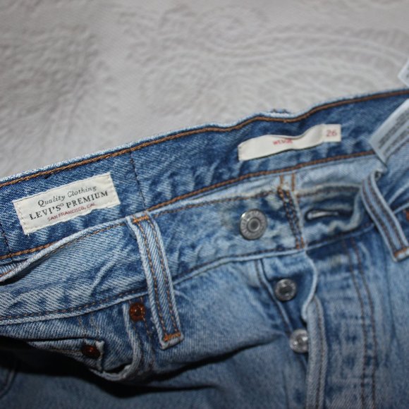 Levi's 501 Denim Straight Leg Jean Sz26 Wedgie Fit - Picture 3 of 4